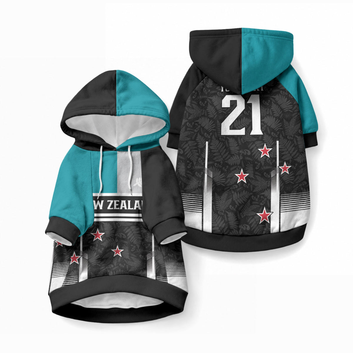 Custom NZ Cricket Pride Pet Hoodie Silver Fern Fan Supporter Apparel LT9 Pullover Black - Polynesian Pride