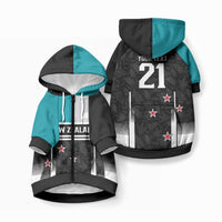 Custom NZ Cricket Pride Pet Hoodie Silver Fern Fan Supporter Apparel LT9 Zip-up Black - Polynesian Pride