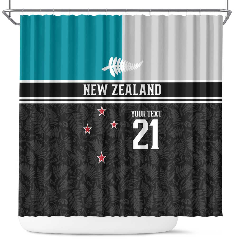 Custom NZ Cricket Pride Shower Curtain Silver Fern Fan Supporter Apparel - Polynesian Pride