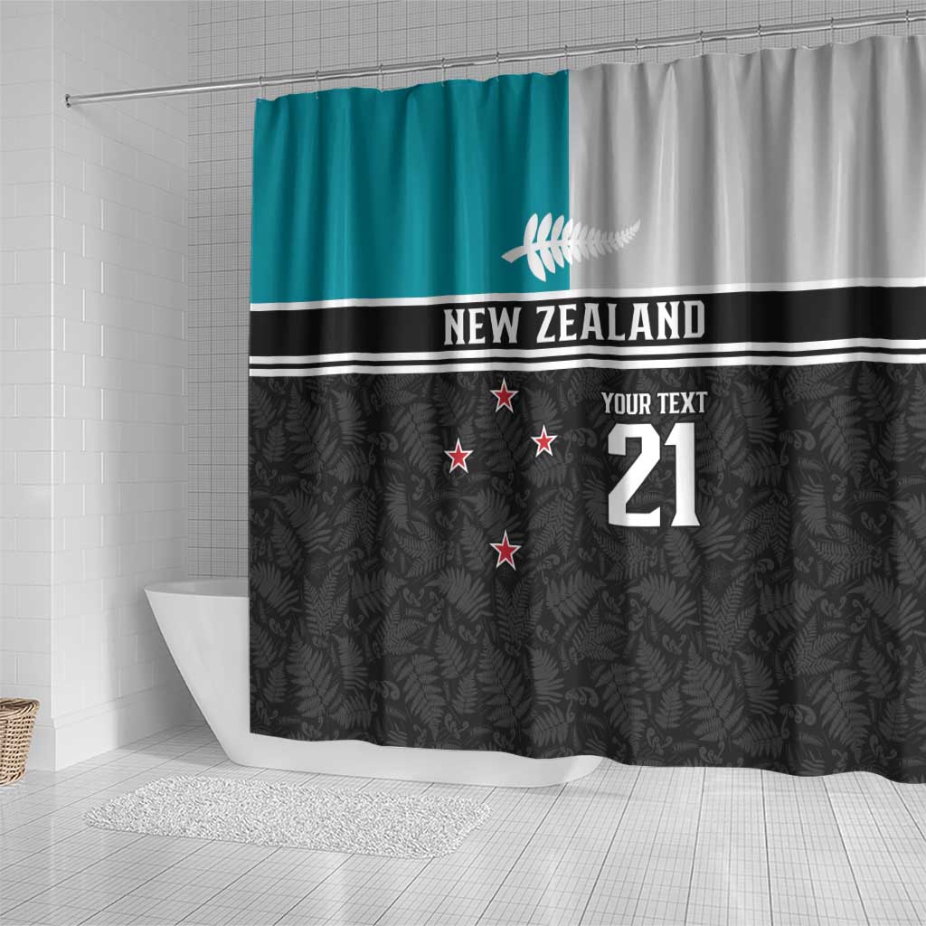 Custom NZ Cricket Pride Shower Curtain Silver Fern Fan Supporter Apparel - Polynesian Pride