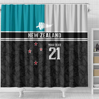 Custom NZ Cricket Pride Shower Curtain Silver Fern Fan Supporter Apparel - Polynesian Pride