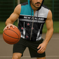 Custom NZ Cricket Pride Sleeveless Zip Hoodie Silver Fern Fan Supporter Apparel - Polynesian Pride