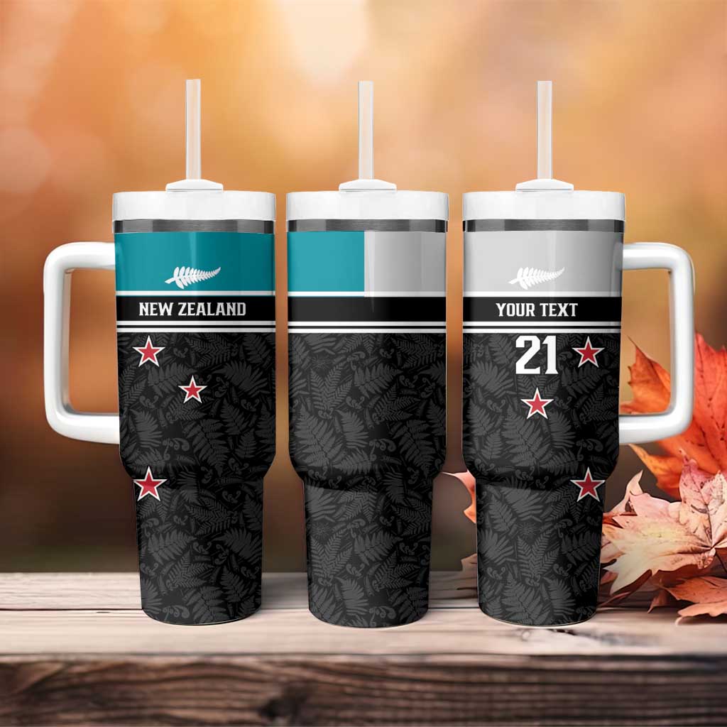 Custom NZ Cricket Pride Tumbler With Handle Silver Fern Fan Supporter Apparel - Polynesian Pride