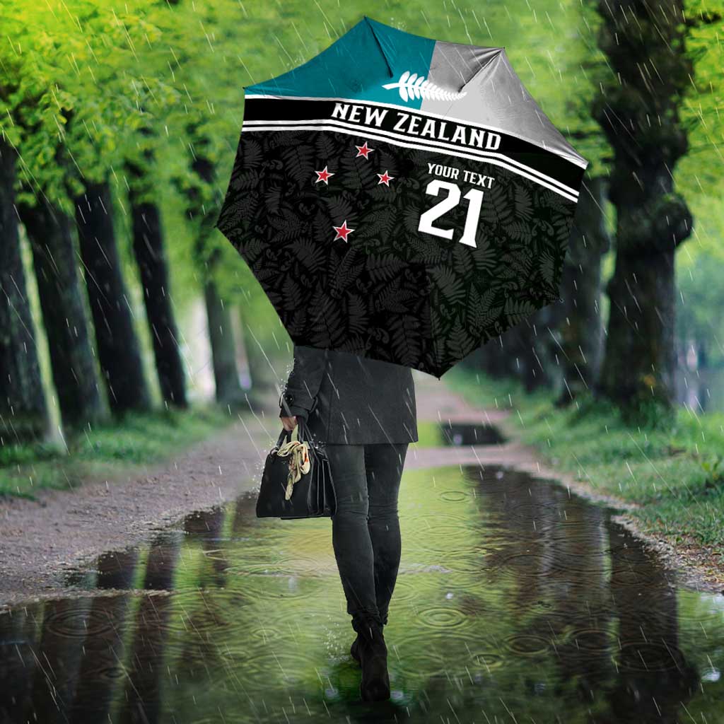 Custom NZ Cricket Pride Umbrella Silver Fern Fan Supporter Apparel - Polynesian Pride