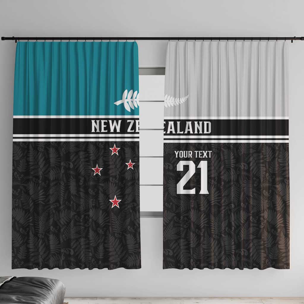 Custom NZ Cricket Pride Window Curtain Silver Fern Fan Supporter Apparel - Polynesian Pride