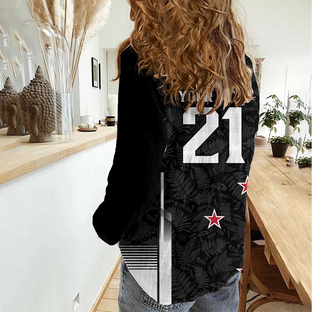 Custom NZ Cricket Pride Women Casual Shirt Silver Fern Fan Supporter Apparel - Polynesian Pride
