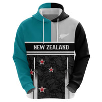 Custom NZ Cricket Pride Zip Hoodie Silver Fern Fan Supporter Apparel - Polynesian Pride