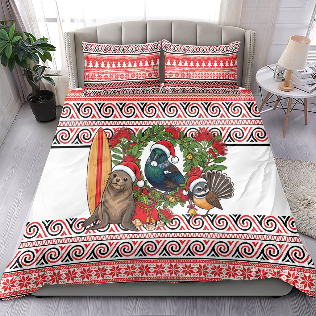 New Zealand Animal Christmas Bedding Set Maori Inspired Kowhaiwhai Patterns LT9 - Polynesian Pride