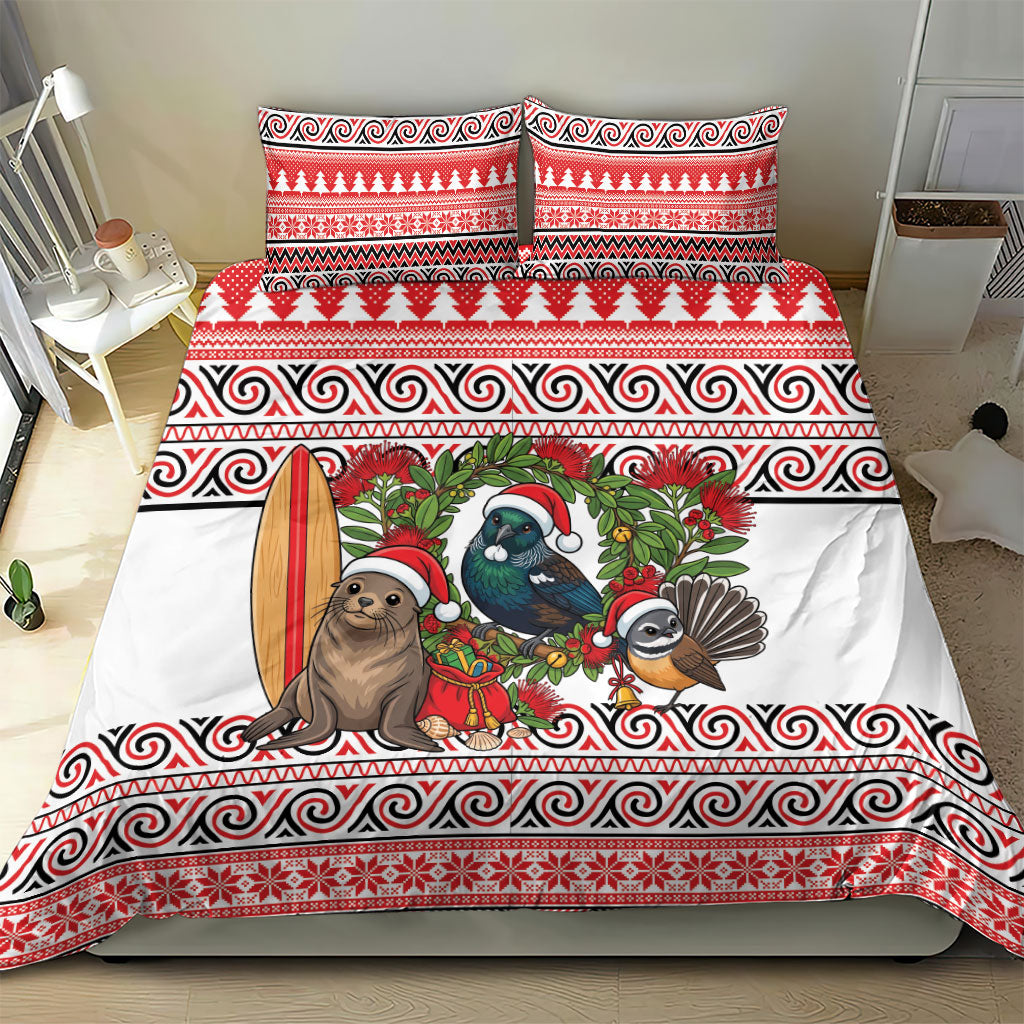 New Zealand Animal Christmas Bedding Set Maori Inspired Kowhaiwhai Patterns LT9 - Polynesian Pride