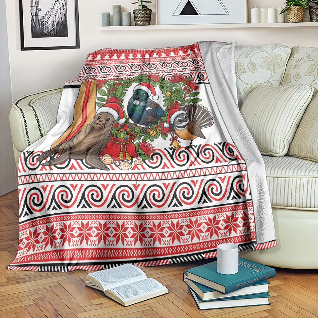 New Zealand Animal Christmas Blanket Maori Inspired Kowhaiwhai Patterns LT9 Red - Polynesian Pride
