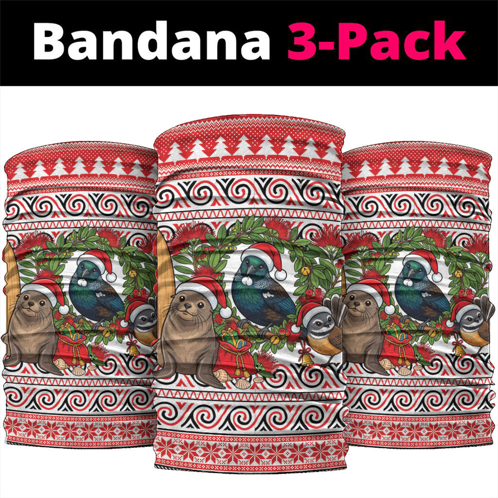 New Zealand Animal Christmas Neck Gaiter Maori Inspired Kowhaiwhai Patterns LT9 package One Size: 25*50cm Red - Polynesian Pride