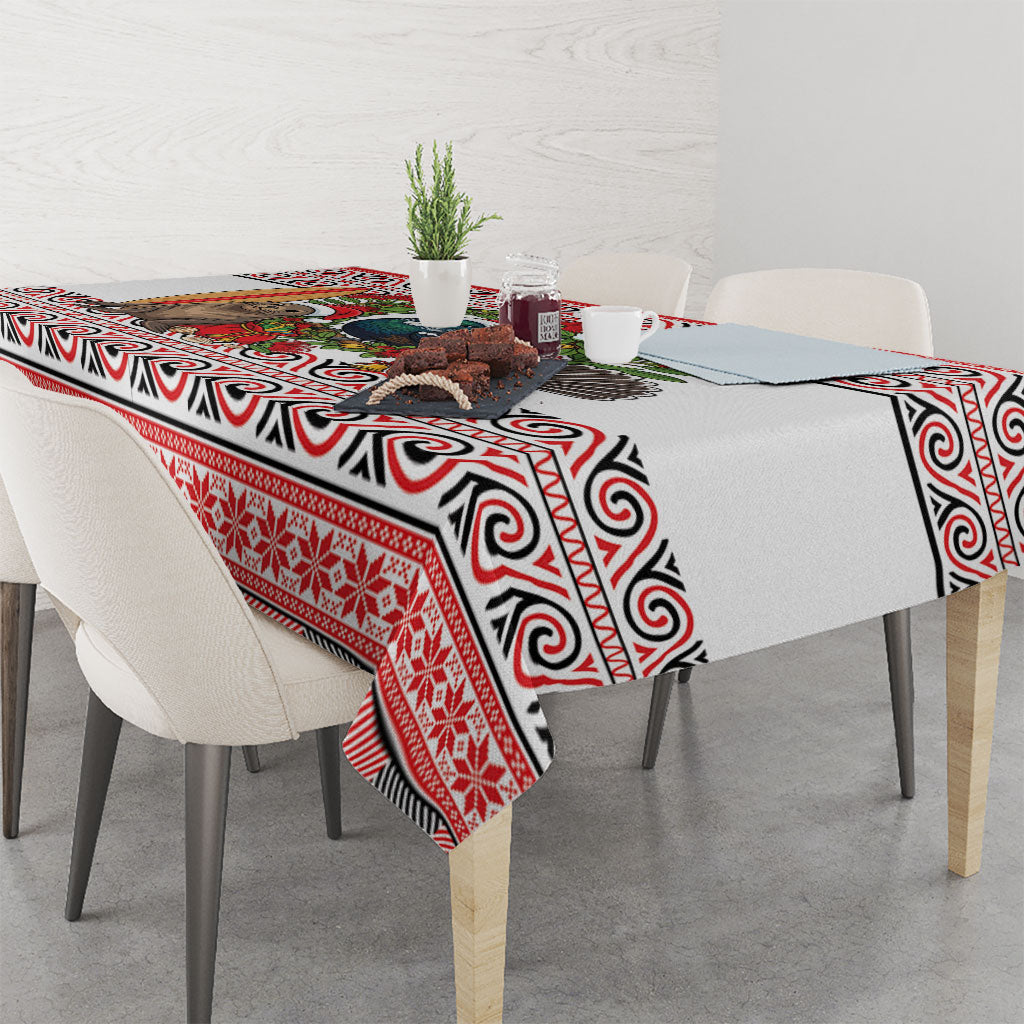 New Zealand Animal Christmas Tablecloth Maori Inspired Kowhaiwhai Patterns LT9 - Polynesian Pride