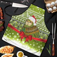 New Zealand Kakapo Christmas Apron Maori Inspired Knitted Patterns LT9 Green - Polynesian Pride