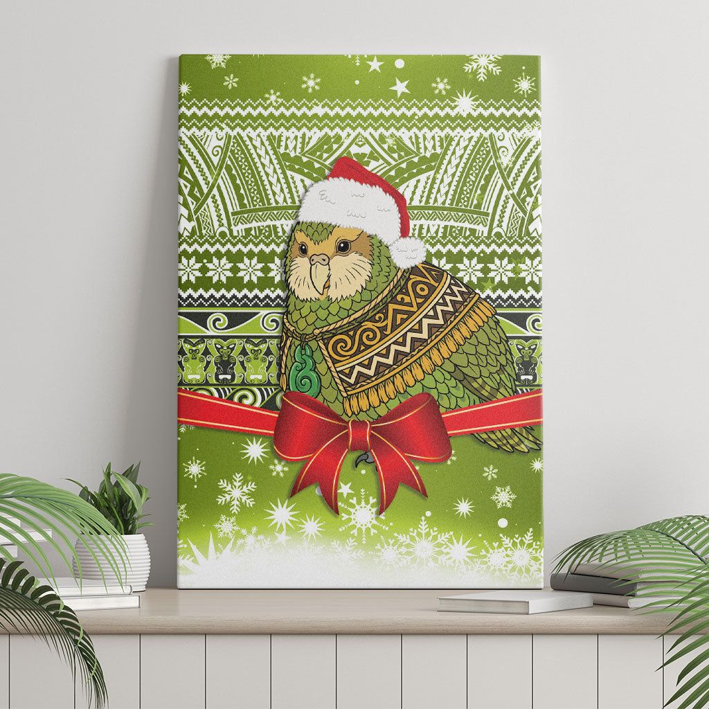 New Zealand Kakapo Christmas Canvas Wall Art Maori Inspired Knitted Patterns LT9 - Polynesian Pride