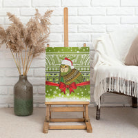 New Zealand Kakapo Christmas Canvas Wall Art Maori Inspired Knitted Patterns LT9 - Polynesian Pride