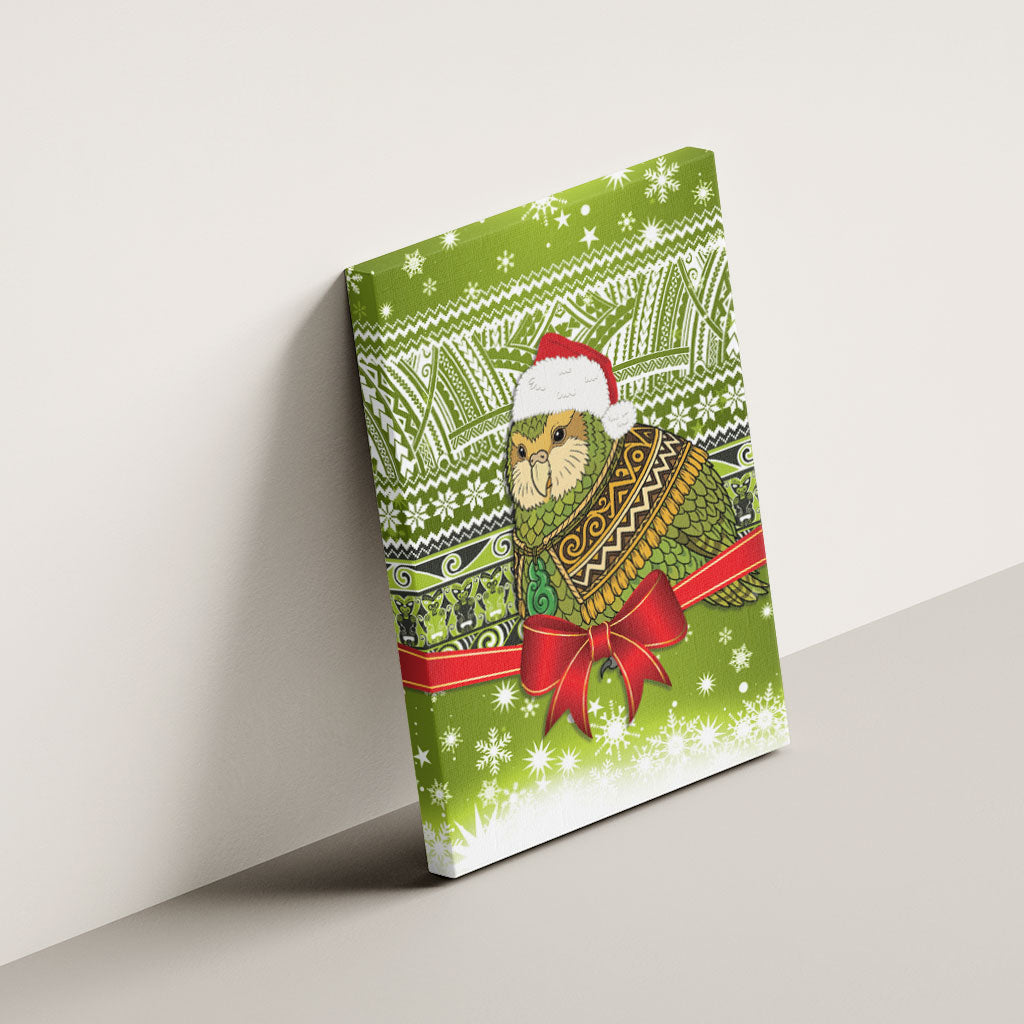 New Zealand Kakapo Christmas Canvas Wall Art Maori Inspired Knitted Patterns LT9 - Polynesian Pride