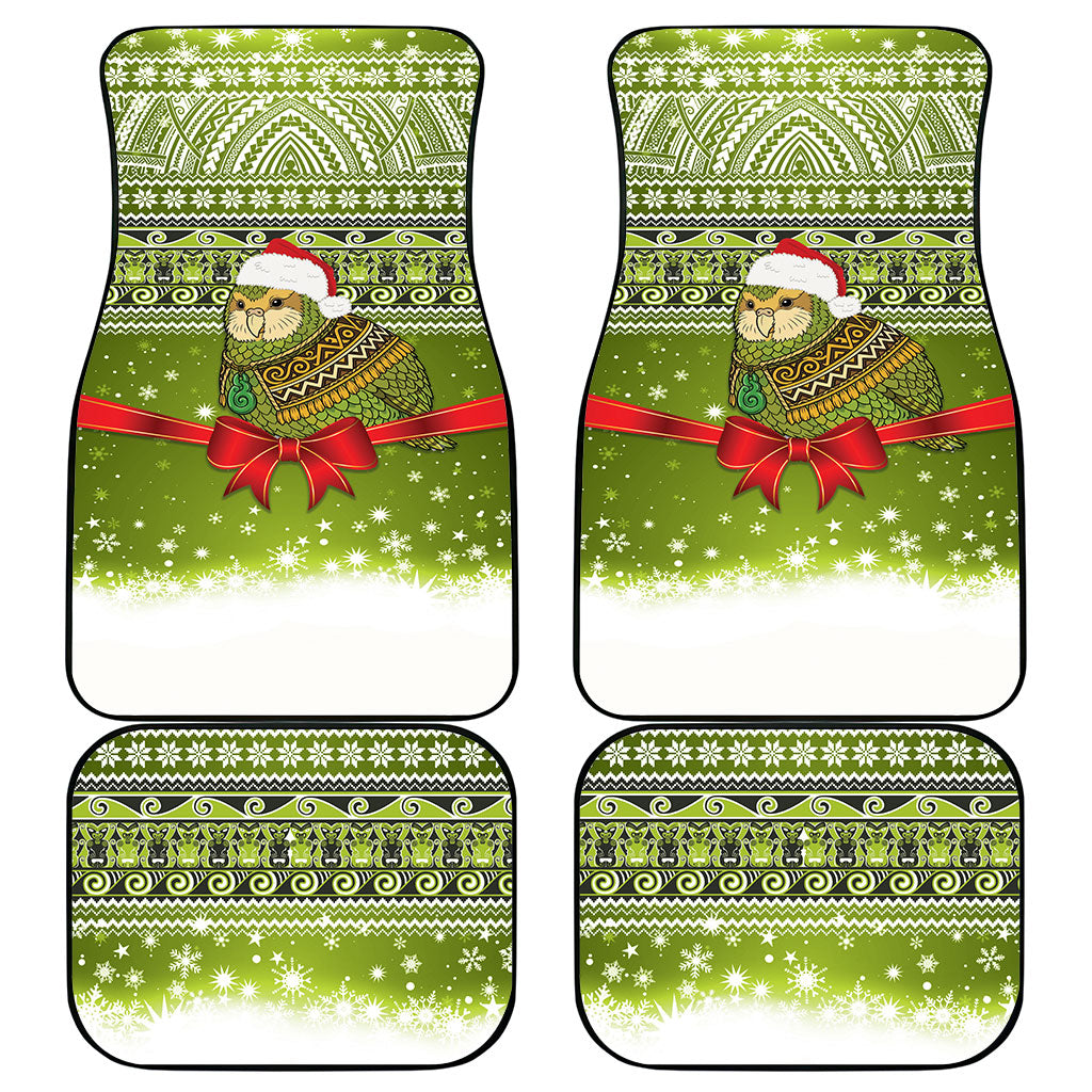 New Zealand Kakapo Christmas Car Mats Maori Inspired Knitted Patterns LT9 - Polynesian Pride