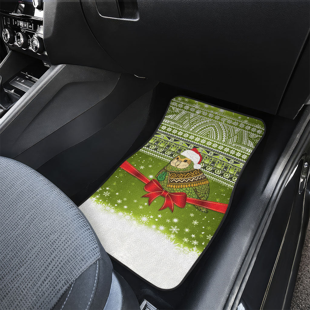 New Zealand Kakapo Christmas Car Mats Maori Inspired Knitted Patterns LT9 - Polynesian Pride