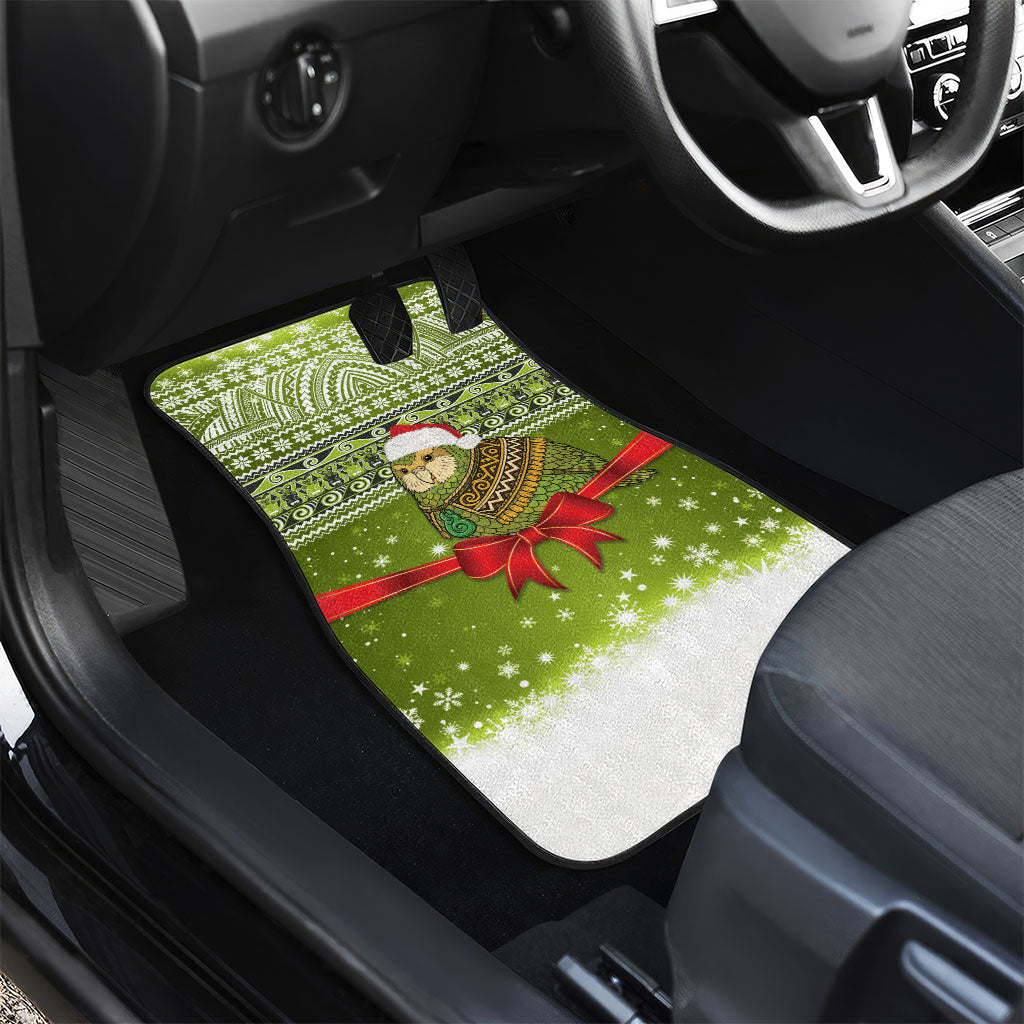New Zealand Kakapo Christmas Car Mats Maori Inspired Knitted Patterns LT9 - Polynesian Pride