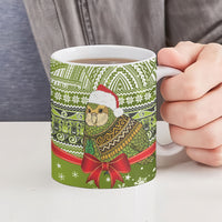New Zealand Kakapo Christmas Ceramic Mug Maori Inspired Knitted Patterns LT9 - Polynesian Pride