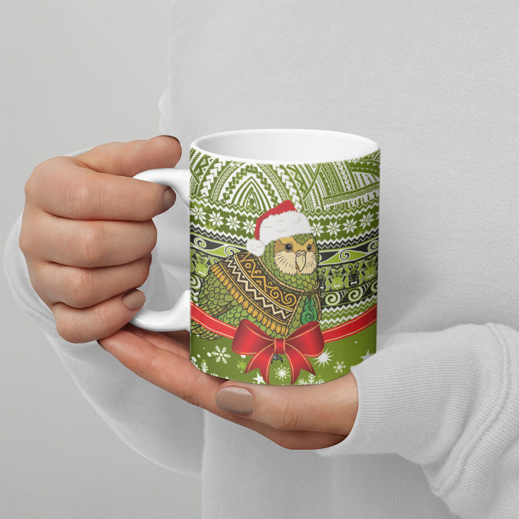 New Zealand Kakapo Christmas Ceramic Mug Maori Inspired Knitted Patterns LT9 - Polynesian Pride