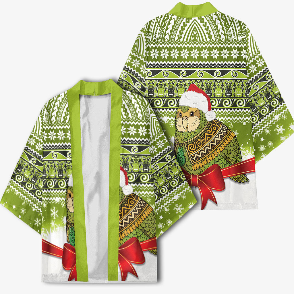 New Zealand Kakapo Christmas Kimono Maori Inspired Knitted Patterns LT9 - Polynesian Pride