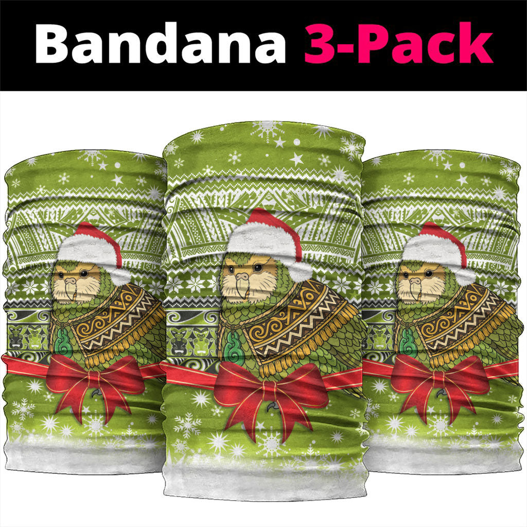 New Zealand Kakapo Christmas Neck Gaiter Maori Inspired Knitted Patterns LT9 package One Size: 25*50cm Green - Polynesian Pride