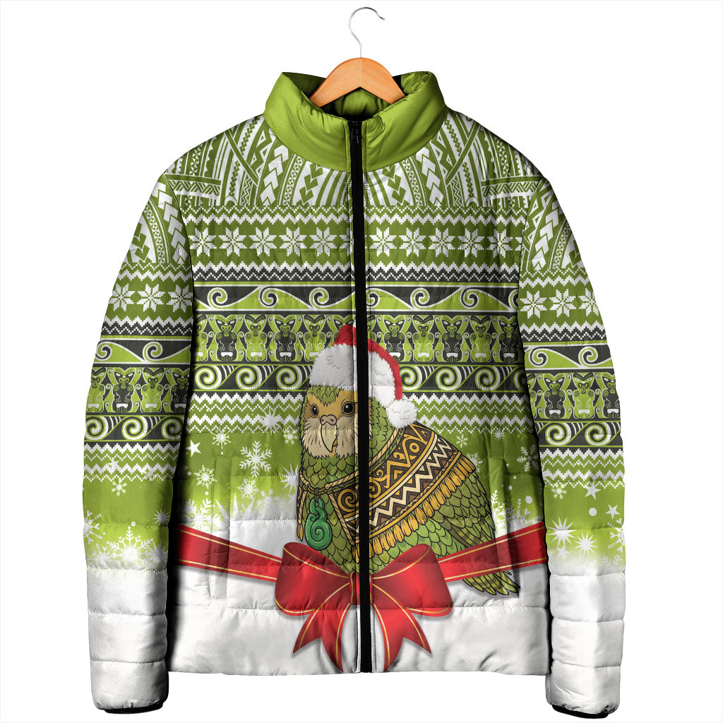 New Zealand Kakapo Christmas Padded Jacket Maori Inspired Knitted Patterns LT9 - Polynesian Pride