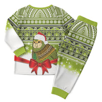New Zealand Kakapo Christmas Pajama Set Maori Inspired Knitted Patterns LT9 - Polynesian Pride