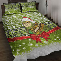 New Zealand Kakapo Christmas Quilt Bed Set Maori Inspired Knitted Patterns LT9 Green - Polynesian Pride