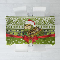 New Zealand Kakapo Christmas Tablecloth Maori Inspired Knitted Patterns LT9 Green - Polynesian Pride