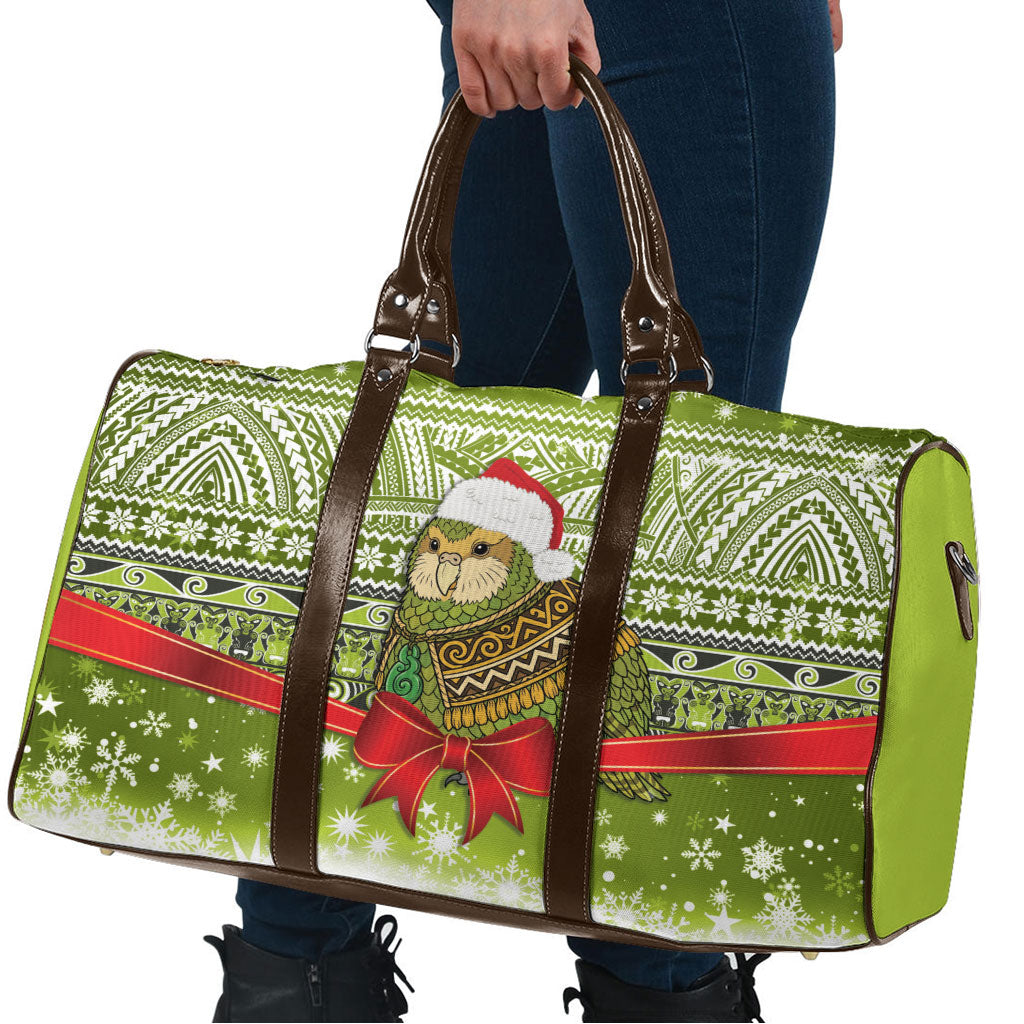 New Zealand Kakapo Christmas Travel Bag Maori Inspired Knitted Patterns LT9 - Polynesian Pride