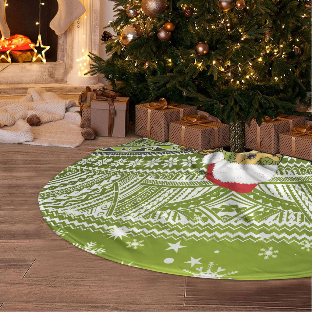 New Zealand Kakapo Christmas Tree Skirt Maori Inspired Knitted Patterns LT9 - Polynesian Pride