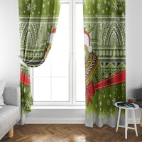 New Zealand Kakapo Christmas Window Curtain Maori Inspired Knitted Patterns LT9 - Polynesian Pride