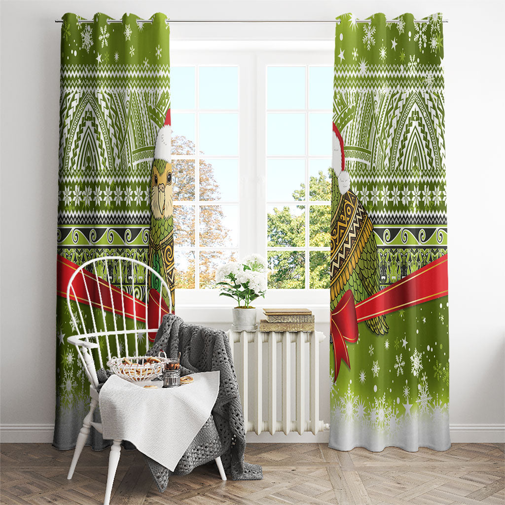 New Zealand Kakapo Christmas Window Curtain Maori Inspired Knitted Patterns LT9 - Polynesian Pride