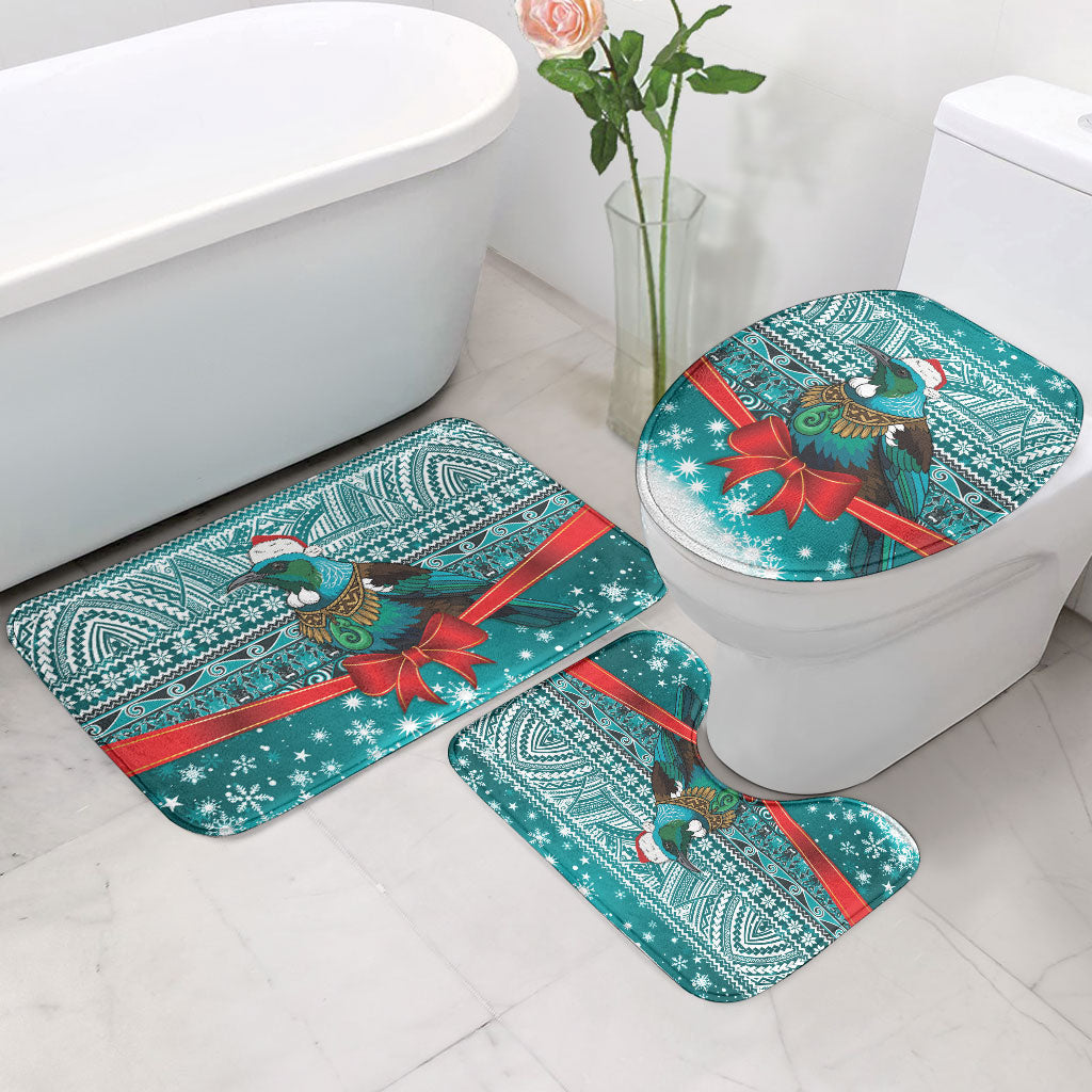 New Zealand Tui Bird Christmas Bathroom Set Maori Inspired Knitted Patterns LT9 - Polynesian Pride