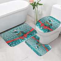 New Zealand Tui Bird Christmas Bathroom Set Maori Inspired Knitted Patterns LT9 - Polynesian Pride