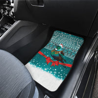 New Zealand Tui Bird Christmas Car Mats Maori Inspired Knitted Patterns LT9 - Polynesian Pride