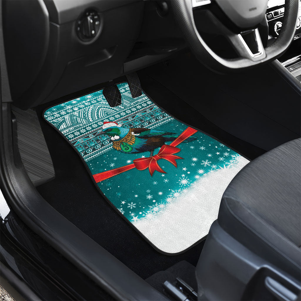 New Zealand Tui Bird Christmas Car Mats Maori Inspired Knitted Patterns LT9 - Polynesian Pride