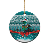 New Zealand Tui Bird Christmas Ceramic Ornament Maori Inspired Knitted Patterns LT9 - Polynesian Pride