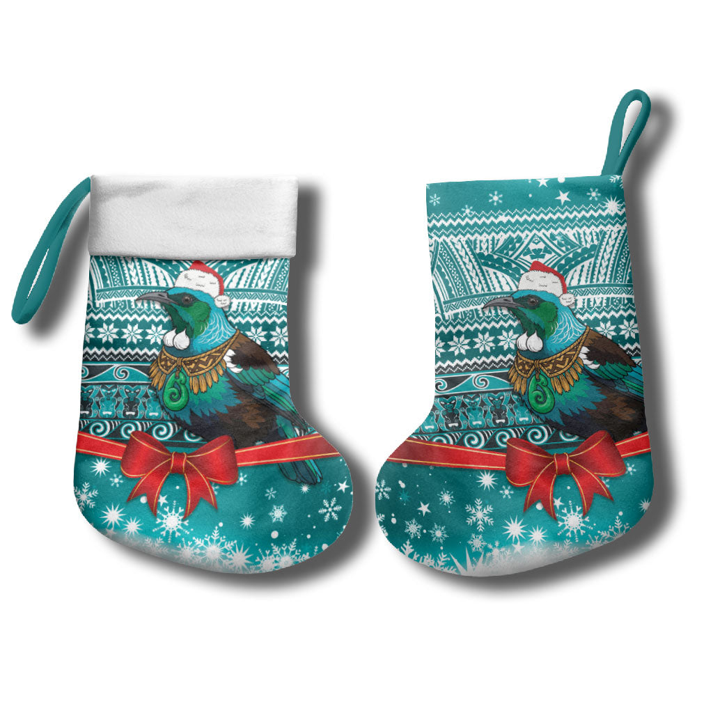 New Zealand Tui Bird Christmas Stocking Maori Inspired Knitted Patterns LT9 - Polynesian Pride