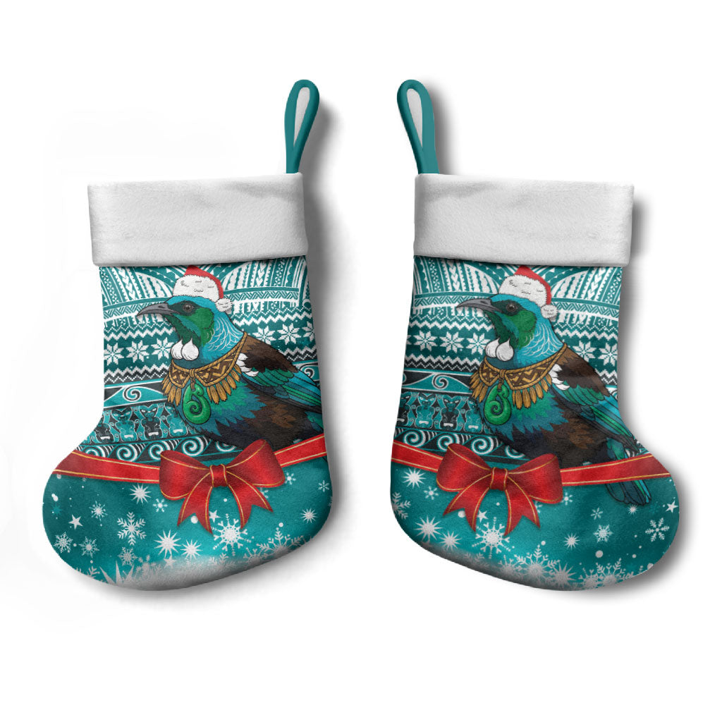 New Zealand Tui Bird Christmas Stocking Maori Inspired Knitted Patterns LT9 - Polynesian Pride