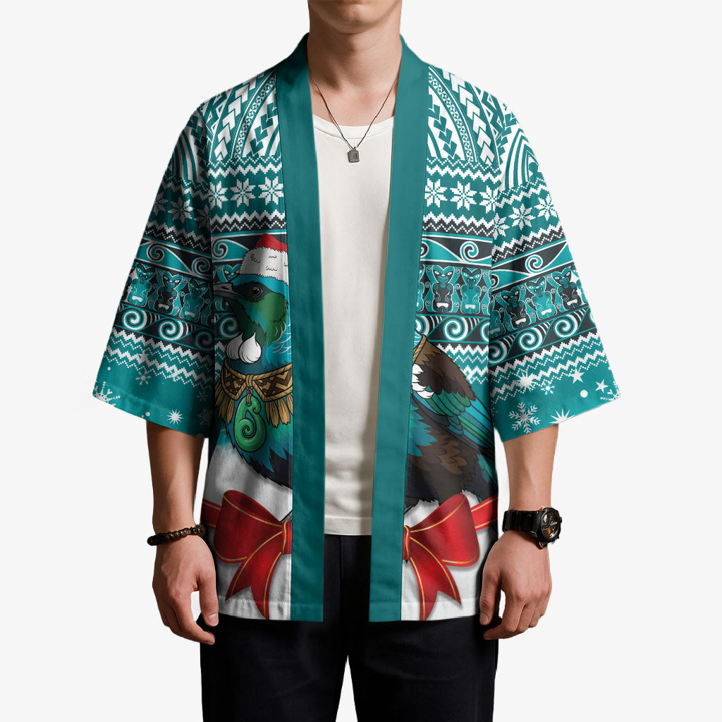 New Zealand Tui Bird Christmas Kimono Maori Inspired Knitted Patterns LT9 - Polynesian Pride