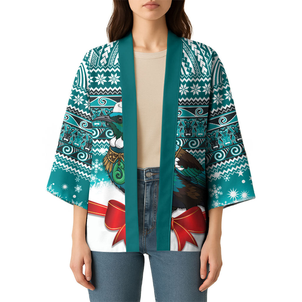 New Zealand Tui Bird Christmas Kimono Maori Inspired Knitted Patterns LT9 - Polynesian Pride
