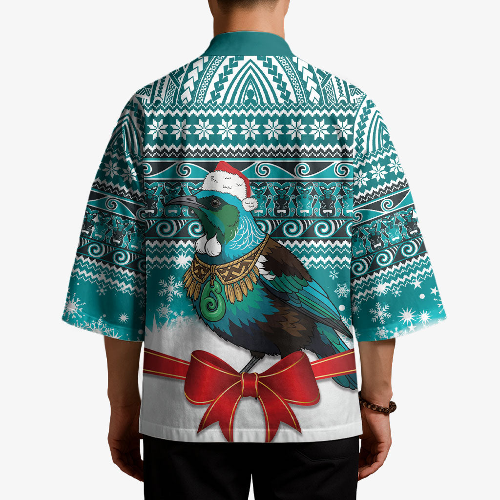 New Zealand Tui Bird Christmas Kimono Maori Inspired Knitted Patterns LT9 - Polynesian Pride