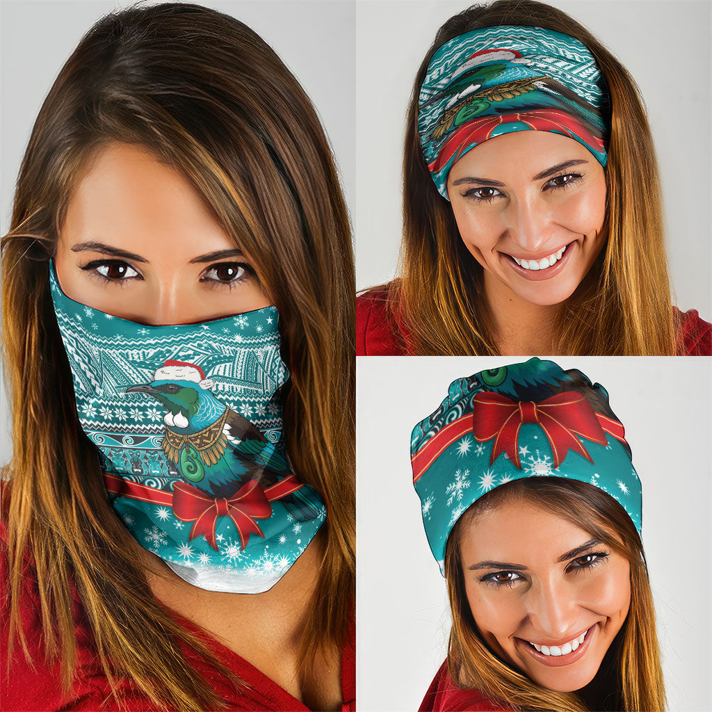 New Zealand Tui Bird Christmas Neck Gaiter Maori Inspired Knitted Patterns LT9 - Polynesian Pride