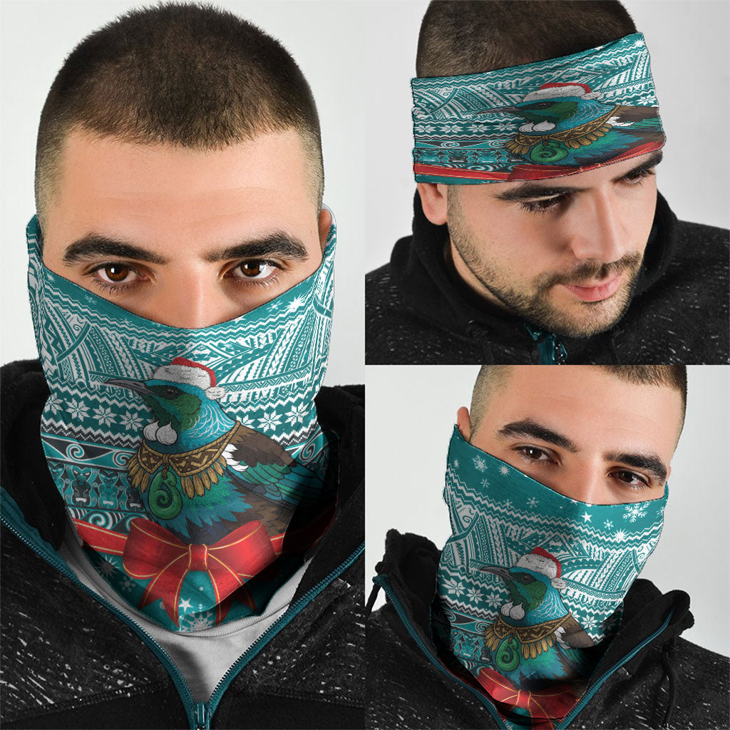 New Zealand Tui Bird Christmas Neck Gaiter Maori Inspired Knitted Patterns LT9 - Polynesian Pride