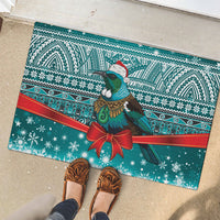 New Zealand Tui Bird Christmas Rubber Doormat Maori Inspired Knitted Patterns LT9 - Polynesian Pride