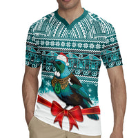 New Zealand Tui Bird Christmas Rugby Jersey Maori Inspired Knitted Patterns LT9 - Polynesian Pride