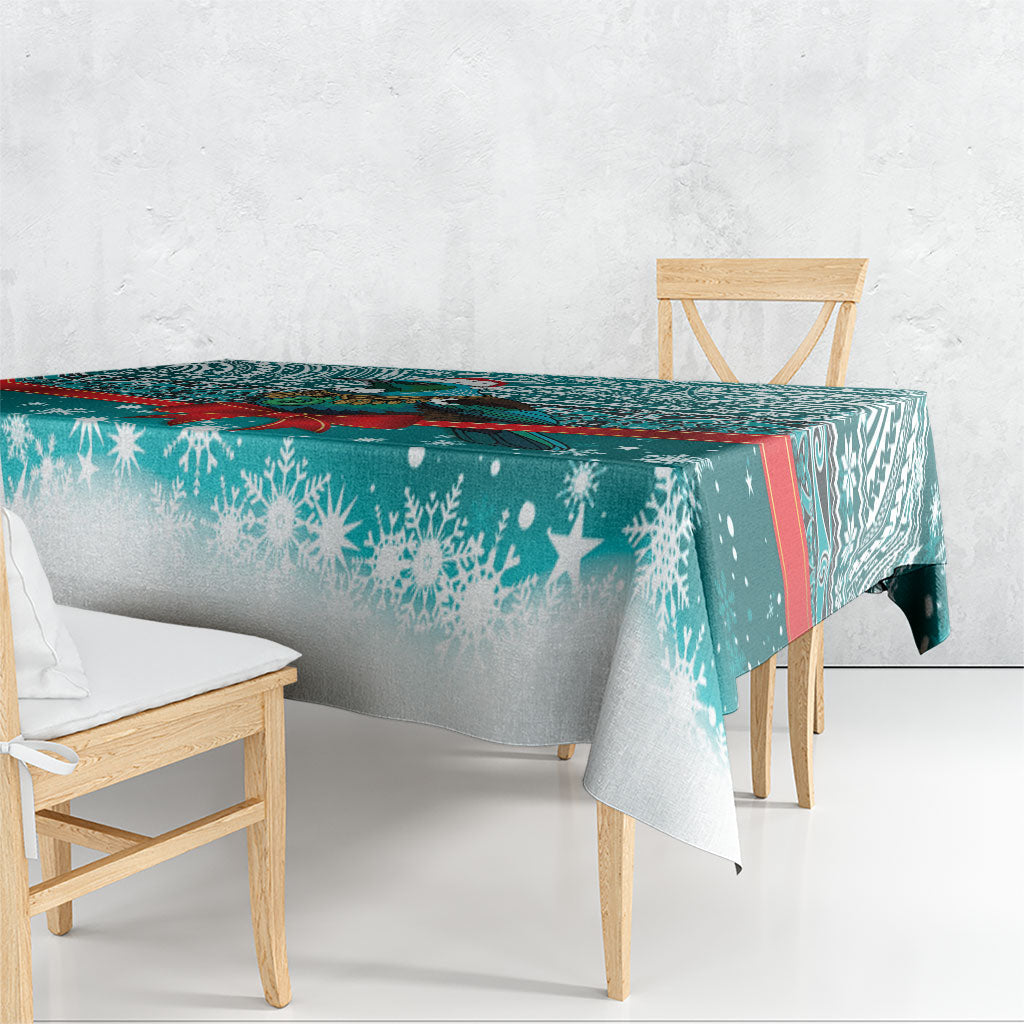 New Zealand Tui Bird Christmas Tablecloth Maori Inspired Knitted Patterns LT9 - Polynesian Pride
